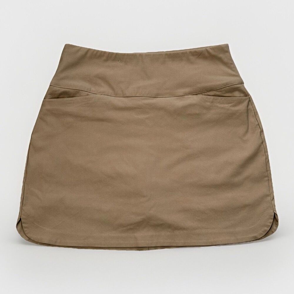 Walter Hagen Sculpt Skort Womens Medium Light Khaki Pull On Golf Stretch Tennis